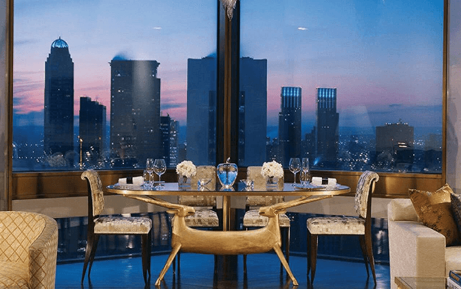 Luxury resort dining terrace overlooking Bentota and Galle coastline